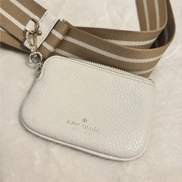 Kate Spade White and Tan Shoulder Bag with Minimalist Design - Picture 7 of 7